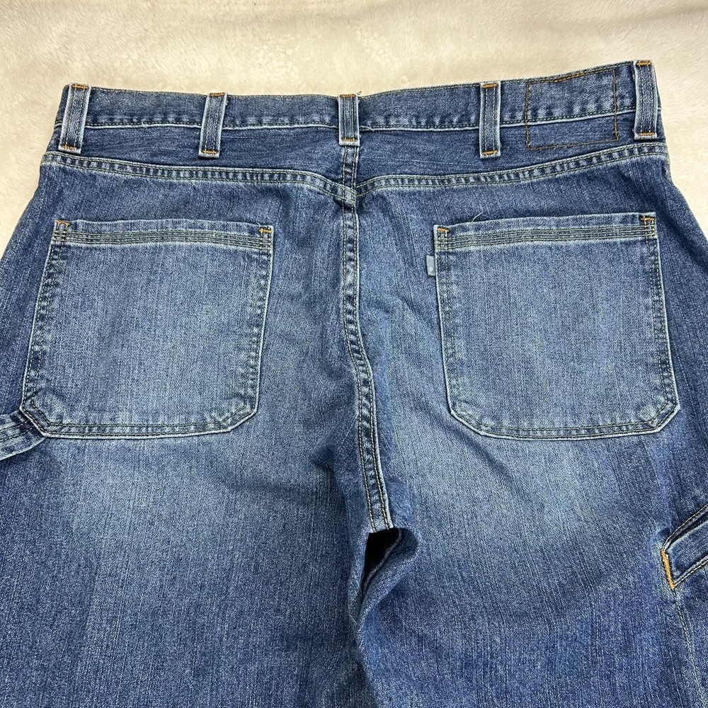 Vintage Levi's SilverTab Carpenter Jeans Mens 38x32 Blue Denim Workwear Pockets - Picture 5 of 16